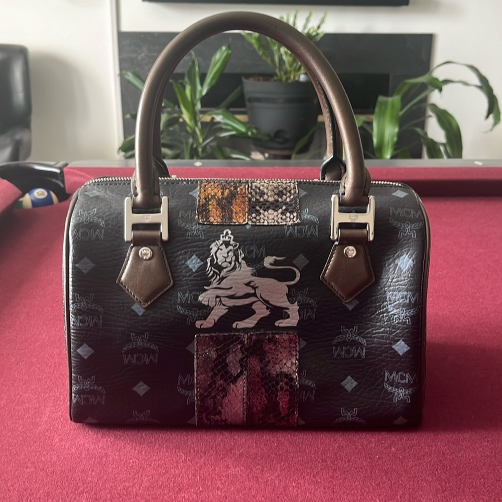 MCM Princess Lion Boston Bag EUC
